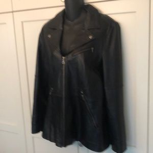 Motto leather jacket (m) black